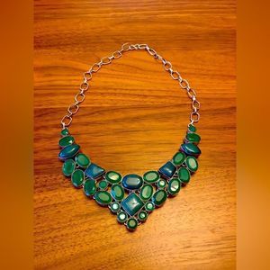 🎉HP🎉 Silver Emerald & Jade Necklace